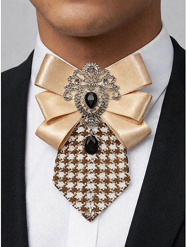  Spilla a forma di papillon in poliestere da uomo – due colori – elegante accessorio per matrimoni e feste con dettagli decorati