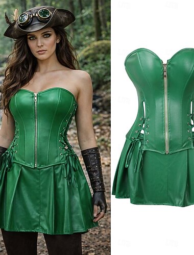  Średniowieczne Renesansowa Steampunk Sukienka Gorset Pirat Strój na bal maskowy Damskie Piracki Fantasy Halloween Karnawał Spektakl LARP Ren Faire Dla dorosłych Sukienka