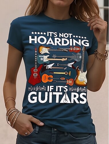  Dames T-shirt Afdrukken Grafisch dier Vintage Stijlvol Klassiek Korte mouw Strakke ronde hals Ronde hals Normale tops Dagelijks Weekend blauw Zwart Rood Oranje Zomer Lente Herfst Winter