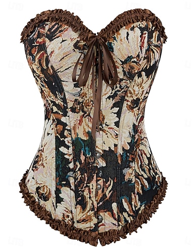  Damen Formende Unterwäsche Sexy Süß Blumen Knöpfe Täglich Heim Urlaub Ärmellos Schulterfrei Blau Rosa Braun Grün Frühling Herbst Normale Passform