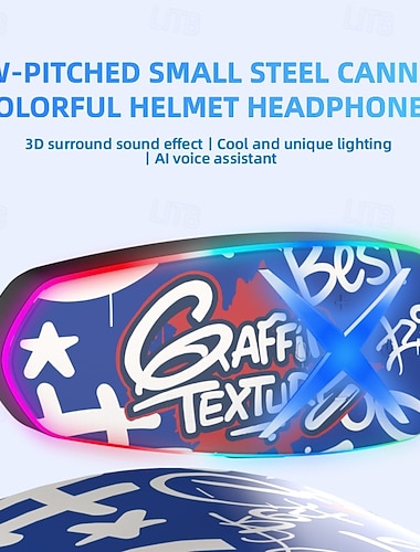  Kleurrijke helm, Bluetooth-oortjes, K15-subwoofer, 3D-surroundgeluid, gepersonaliseerde coole verlichting, AI-spraak