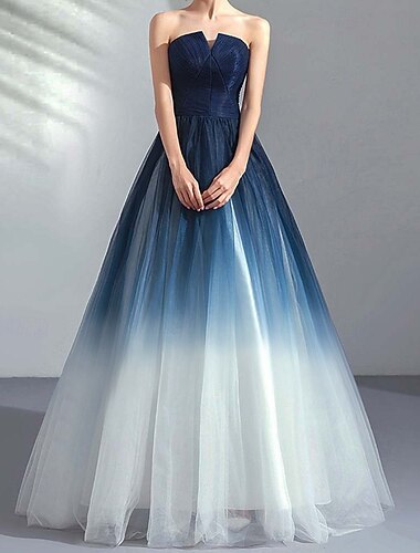  Ligne A Longueur au sol Robes de Bal Éclat Princesse Sans manches Sans bretelles Bal de promo Formel Tulle avec Paillettes