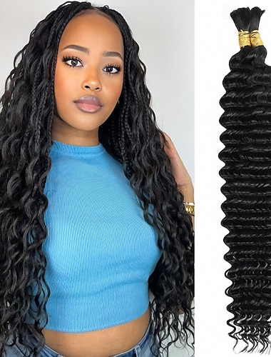  Brasilianisches Echthaar, tief gewellt, in 1 Bündel von 12-28 Zoll