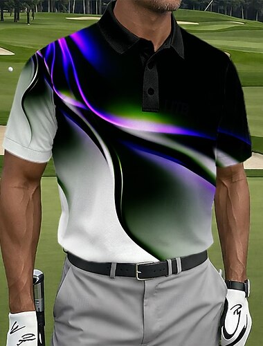  Ανδρικά Γεωμτερικό Γκολφ Αθλητικά μπλουζάκια πόλο Κοντομάνικο Μπλουζάκια πόλο Πουκάμισα με γιακά Καθημερινό Ένδυση γυμναστικής και άθλησης Κουμπιά Καλοκαίρι Άνοιξη Ρουμπίνι Βυσσινί