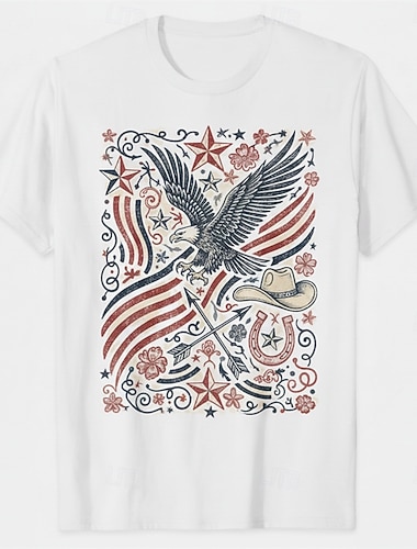  Patriótico T-Shirt Camiseta gráfica EEUU Retro Antiguo Patriótico Camiseta 1776-2026 para Unisexo Adulto Impresión 3D  para Día de la Independencia 4 de julio