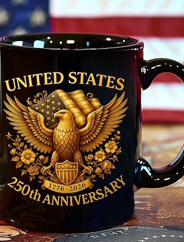  Mok ter ere van het 250-jarig jubileum van de Verenigde Staten, patriottisch cadeau, keramische koffiemok ter ere van het 250-jarig bestaan, 17762026, Amerika 250 Onafhankelijkheidsdag, 4 juli, cadeau