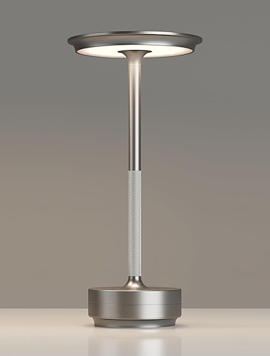  Lot de 1 lampe de table sans fil rechargeable, lampe portable fonctionnant sur batterie 5000 mAh, éclairage LED de table à intensité variable en continu (3 couleurs) avec fonction mémoire, pour l'extérieur (dîner, terrasse, restaurant).