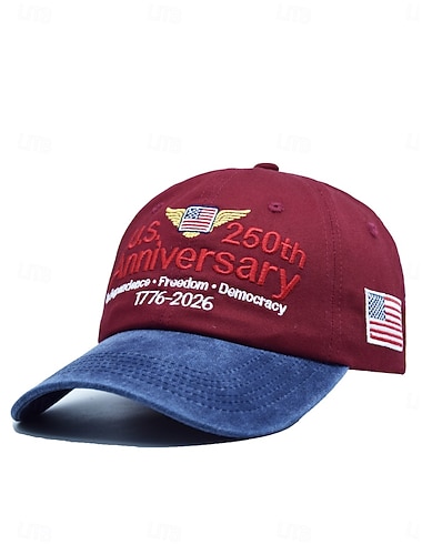  Damen Hut Hut zum 250-jährigen Jubiläum der Vereinigten Staaten Baseballkappe Sonnenhut Grafikkappe Sonnenschutz Winddicht Atmungsaktiv Täglich Outdoor Straße Stickerei Farbblock Buchstabe