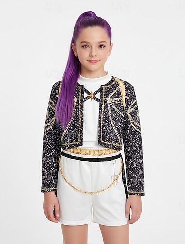  Kpop-inspirerad Koreansk idolinspirerad Popstjärna Kostym Vacker klänning Virtuell idol for Flickor Barn Halloween Karnival Prestanda Comic Con Anime Expo