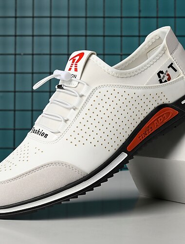  Baskets blanches pour homme, respirantes, légères et confortables, idéales pour la course à pied et les activités sportives.