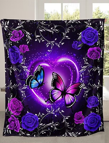  arazzo coperte in pile Coperta per divano Farfalla Classico 3D Divano Da letto Coperta decorativa Coperta calda Arredamento per la casa