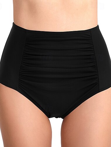  Mulheres Shorts de Natação Biquíni de cintura alta One Pieces Cor Sólida Perna curta Secagem Rápida Elástico Calças Surfe Praia Natação Verão