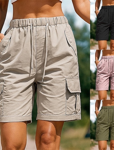  Damskie Spodenki cargo Spodenki turystyczne Lato Wiosna Na wolnym powietrzu Regularny Wodoodporny Szybkie wysychanie Lekki Oddychający Szorty Ściągana na sznurek Elastyczny pas Czarny Różowy Kemping
