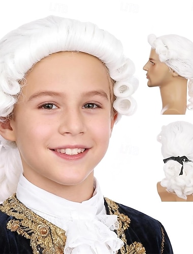  Perruque de juge colonial longue et bouclée cosplay - légère et transformante pour événements et fêtes