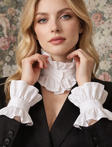  Retro / vintage Rokoko Wiktoriańskie Odpinany kołnierz Księżniczka Dama Pofałdowany Strój na bal maskowy Damskie Karnawał Halloween Targi Renesansu Dla dorosłych Więcej akcesoriów Na każdy sezon