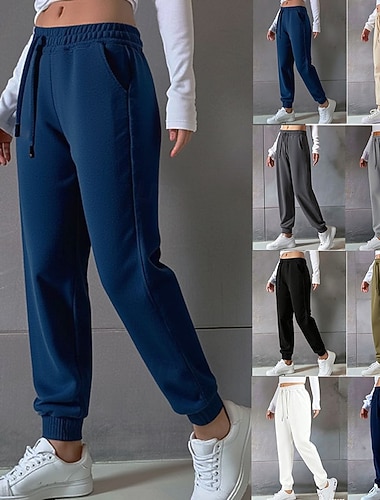  Női Melegítőnadrágok Kocogók Nadrág Alkalmi nadrág Szabadság Divat Utcai sikk Teljes hossz Magas derék Sima Zsinór Zseb Rugalmas derék Mokaszinok Könnyű Mekano Nyúlós Szabadtéri Utca Szabadság