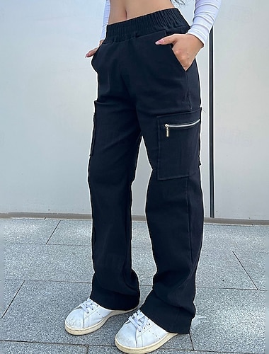  Damskie Spodnie cargo Spodnie turystyczne Lato Wiosna Na wolnym powietrzu Regularny Wodoodporny Doły Kieszeń Elastyczny pas Czarny Zieleń wojskowa Kemping i turystyka Bieganie S M L