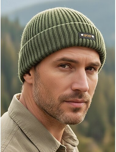  berretto lavorato a maglia da uomo, berretto invernale morbido a coste in vari colori, stile casual per esterni, copricapo caldo e confortevole per uomo, ideale per attività all'aperto e abbigliamento casual quotidiano