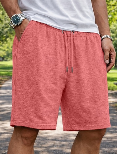  Per uomo Pantaloncini attivi Pantaloncini da tuta Shorts Pantaloncini Estivi Coulisse Elastico in vita Puro Semplice Tinta unita Comodità Sopra il ginocchio Quotidiano All'aperto Abbigliamento casual