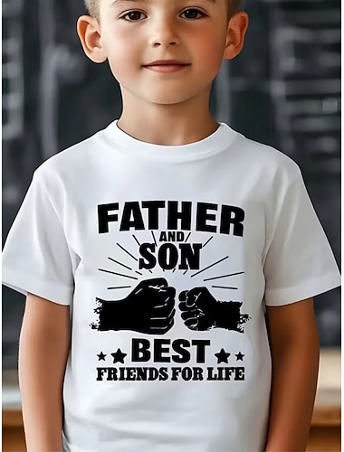  Para Meninos 3D Gráfico Letra Camisa Camiseta Manga Curta Impressão 3D Verão Primavera Esportes Moda Roupa de rua Infantil 4-12 anos Gola Redonda Casual Diário Ao ar livre Normal