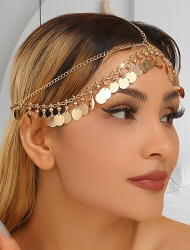  Carnaval 2026 Rio Carnaval Samba Accessoires Bohemian Stijl Gouden Munt Voorhoofd Ketting Hoofddoekl Prestatie Kostuum