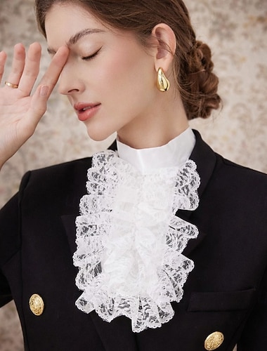  ancien Rococo Victorienne Col amovible Princesse Dame Dentelle Déguisement Femmes Carnaval Halloween Foire de la Renaissance Adultes Plus d'accessoires Toutes saisons