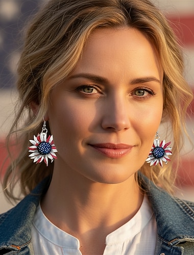  250e anniversaire des États-Unis Boucles d'oreilles Cosplay Adulte Femmes Jour de l'Indépendance / 4 Juillet 4 Juillet Soirée Performance Se déguiser