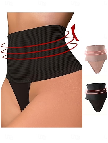  Damen Formende Unterwäsche Aktiv Lässig Komfort Einfarbig Patchwork Tanga Täglich Heim Urlaub Schwarz Khaki Sommer Frühling Schlank