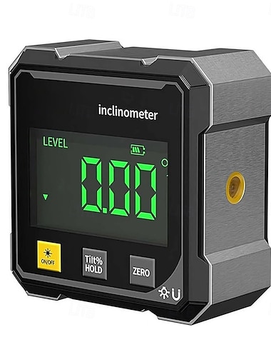  Rapporteur d'angle laser numérique, outil de mesure de haute précision, grand écran LED, base magnétique, rechargeable par USB