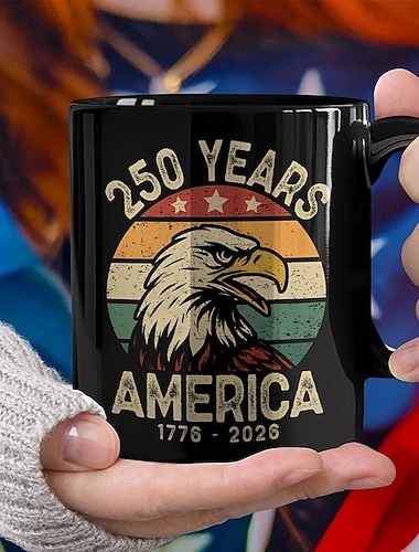  Mok ter ere van het 250-jarig bestaan van de Verenigde Staten, patriottisch cadeau, keramische koffiemok ter gelegenheid van het 250-jarig jubileum, 1776-2026 Amerika 250, cadeau voor