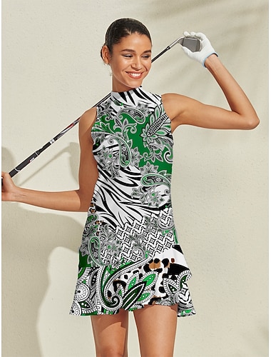  Naisten golf mekko Vihreä Hihaton Hameet Naisten Golfasut Vaatteet Asut Vaatteet