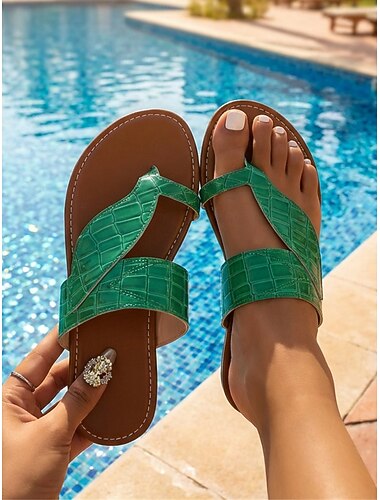  Dames gouden instapsandalen met krokodillenmotief en comfortabele pasvorm – stijlvolle casual schoenen voor de zomer, het strand en de vakantie