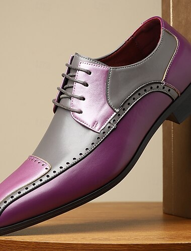  Pánské společenské boty z umělé kůže – moderní a elegantní kancelářské a svatební boty v vínové barvě