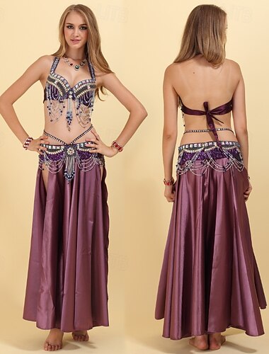  Samba Dancewear Glamoureuze Bedeelde Ketting Sequin Buikdans Kostuum Performance Kostuum