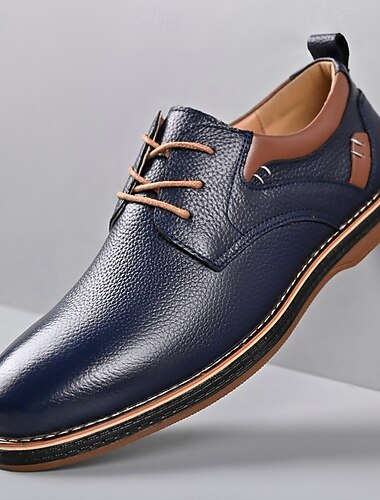  Pánské tmavě modré boty pro volný čas v business stylu z umělé kůže – pohodlná a stylová obuv do kanceláře i na golf