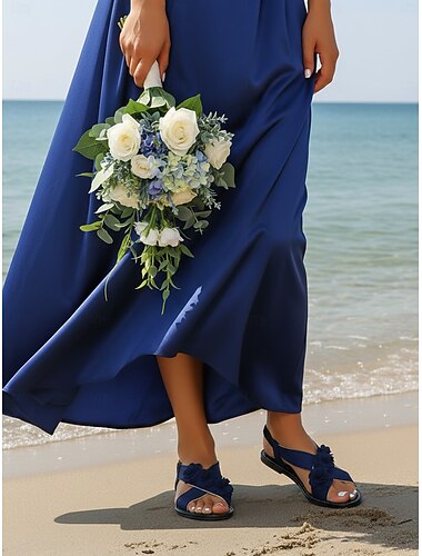  női pirulós rózsaszín virágmintás lapos talpú szandál, puha bokapántos koszorúslánycipők tengerparti esküvői szertartásokra