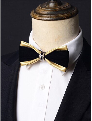  Męska muszka ze sztucznej skóry – wielokolorowa, formalna muszka z kryształkami, regulowany pasek na szyję, klasyczny i nowoczesny styl dla panów młodych, na wesela, walentynki, imprezy i oficjalne wydarzenia