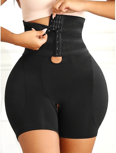  Damen Formende Unterwäsche Aktiv Mode Einfarbig Patchwork Shorts Täglich Urlaub Straße Ärmellos Schwarz Sommer Frühling Schmale Passform