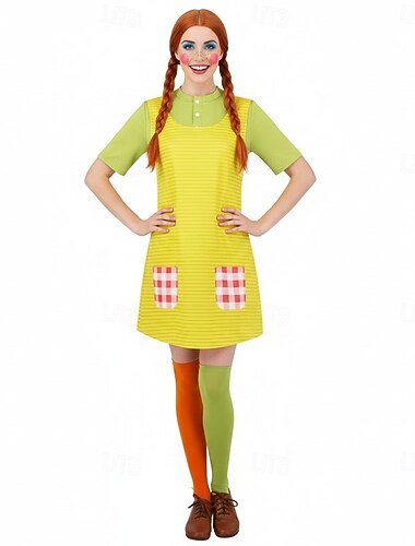  Karnevalen 2026 Klänningar Finkostym Rolig rödhårig tjej Cosplay Vuxna Dam Halloween Karnival Fest Klä ut