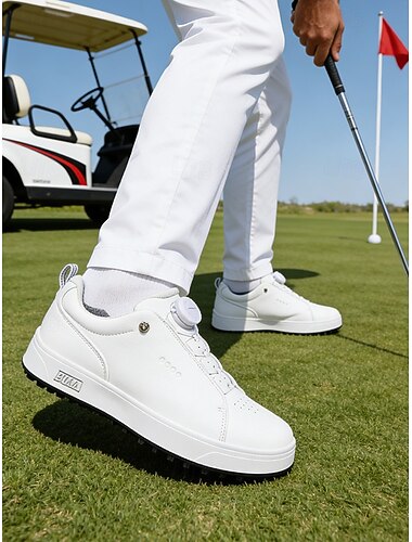  Baskets de golf blanches décontractées pour hommes – souples et légères, idéales pour le golf, le tennis et les activités de plein air décontractées.
