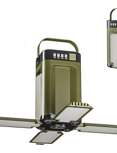  Lanterna de camping solar LED portátil IPX4 à prova d'água, recarregável com bateria solar de 2000mAh. &Lanterna portátil com indicador de energia LED e 6 modos de funcionamento, ideal para camping e