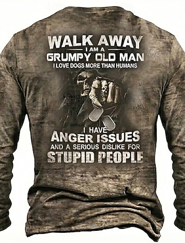  Herr Skördeman T-shirt Långärmad T-shirt 3D-tryck Rund hals Skjorta Retro / vintage Vintage retro Dagligen Fest Gata Blå Svart Brun Sommar Vår Kläder S M L XL XXL XXXL