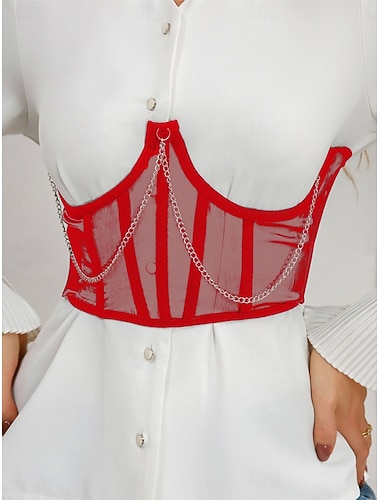  Damen Formende Unterwäsche Mode Einfach Einfarbig Kordelzug Patchwork Netz Täglich Heim Urlaub Ärmellos Schwarz Rote Orange Sommer Frühling Herbst Normale Passform