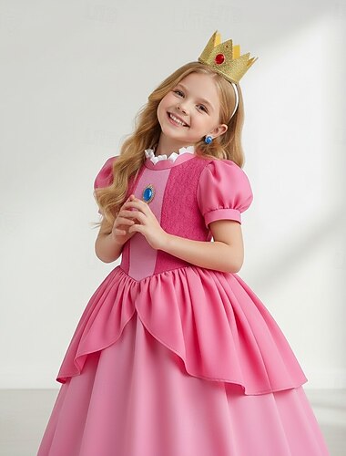  Cosplay Super Mario Bros Prinsesse Fersken Anime Cosplay  Kostumer til videospil  børn