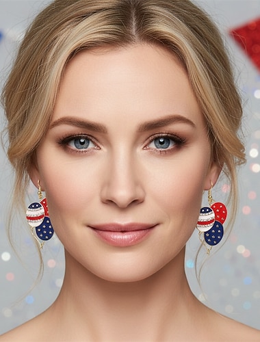  250e anniversaire des États-Unis Boucles d'oreilles Cosplay Adulte Femmes Jour de l'Indépendance / 4 Juillet 4 Juillet Soirée Performance Se déguiser