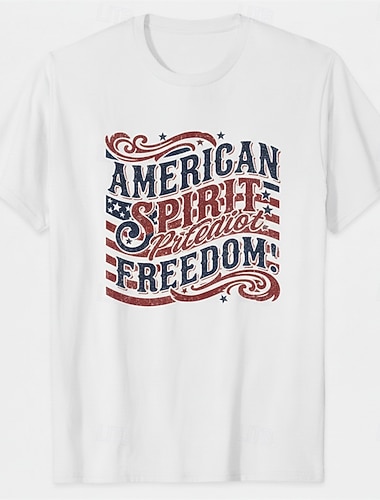  Patriotisch T-Shirt Grafisches T-Stück USA Retro Vintage Patriotisch T-Shirt Ärmel 1776–2026 für Unisex Erwachsene 3D-Druck  für Unabhängigkeitstag / 4. Juli 4. Juli