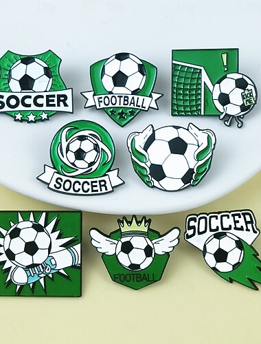  مجموعة دبابيس الإيناميل لبطولة كأس العالم، 8 قطع من دبابيس كرة القدم للجاكيتات والقبعات، دبابيس رياضية كرتونية لطيفة للأطفال، الأولاد، الفتيات، هدايا فريق كرة القدم وهدايا حفلة