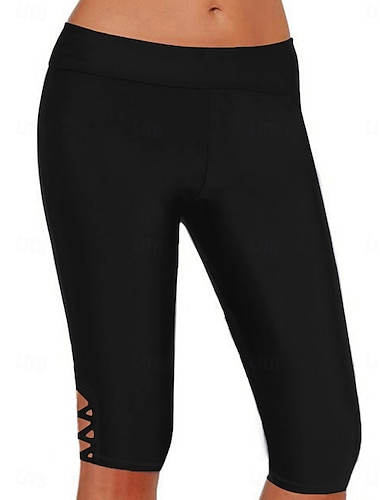  Dámské Plavky Strečové boxerky Plavky prázdniny Oblečení na pláž Pevná barva Bez rukávů Plavky