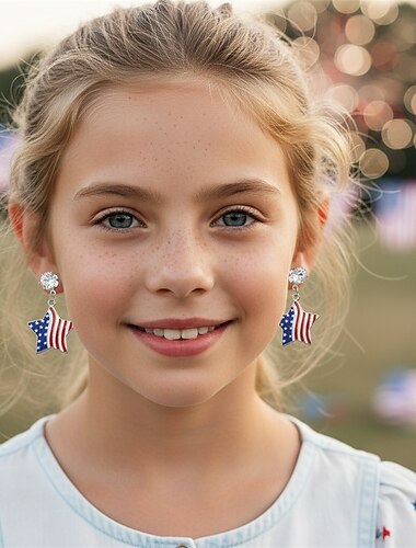  250e anniversaire des États-Unis Boucles d'oreilles Cosplay Adulte Femmes Jour de l'Indépendance / 4 Juillet 4 Juillet Soirée Performance Se déguiser