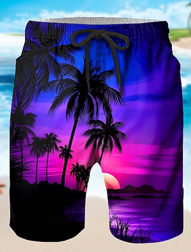  Miesten Kookospuu Luonto ja maisemat Trooppiset kasvit Hiki shortsit Rantahousut Terry Shortsit Keskivyötärö Havaijilainen Rantaloma Kurenauha Joustava vyötärö 3D-tulostus Suunnittelija Vaatetus